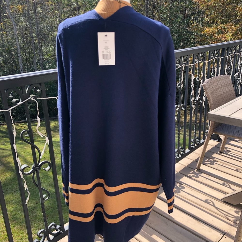NWT Crown and Ivy Navy color block Open Cardigan- Size XL - Picture 2 of 10